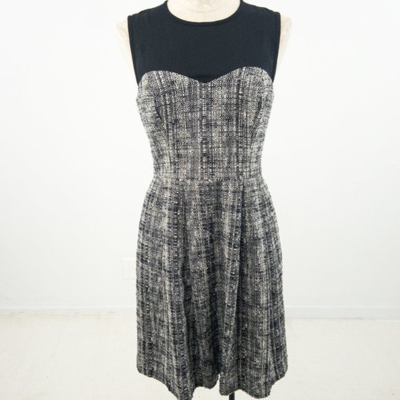 Anthropologie Dresses & Skirts - Trina Turk 6 Tweed Faux Strapless Mini Dress Black